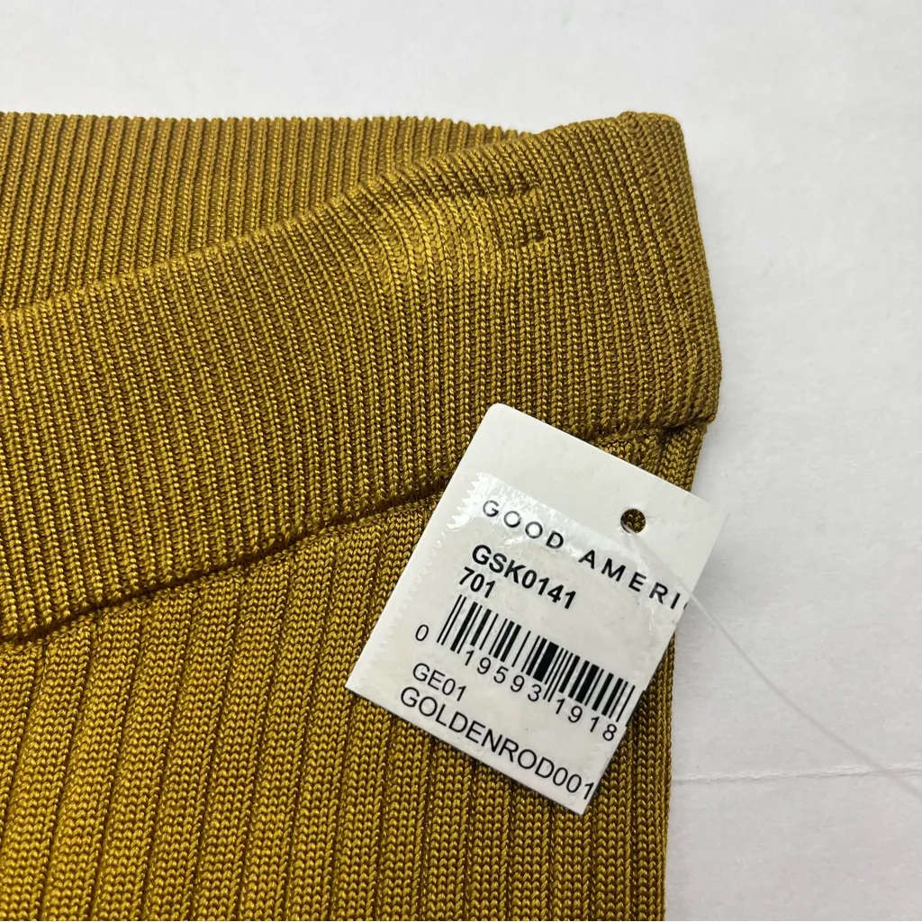 Good American Plaited Rib Boss Flare Pants GoldenRod Womens GA Size 3 Large NEW‎ - Image 5