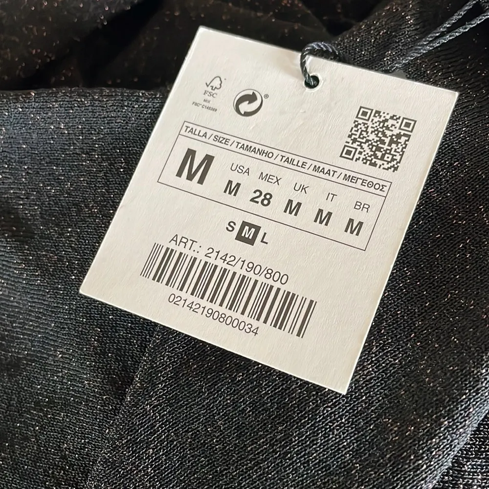 ZARA NWT  Metallic Thread Semi Sheer Top Festive Medium - Image 4