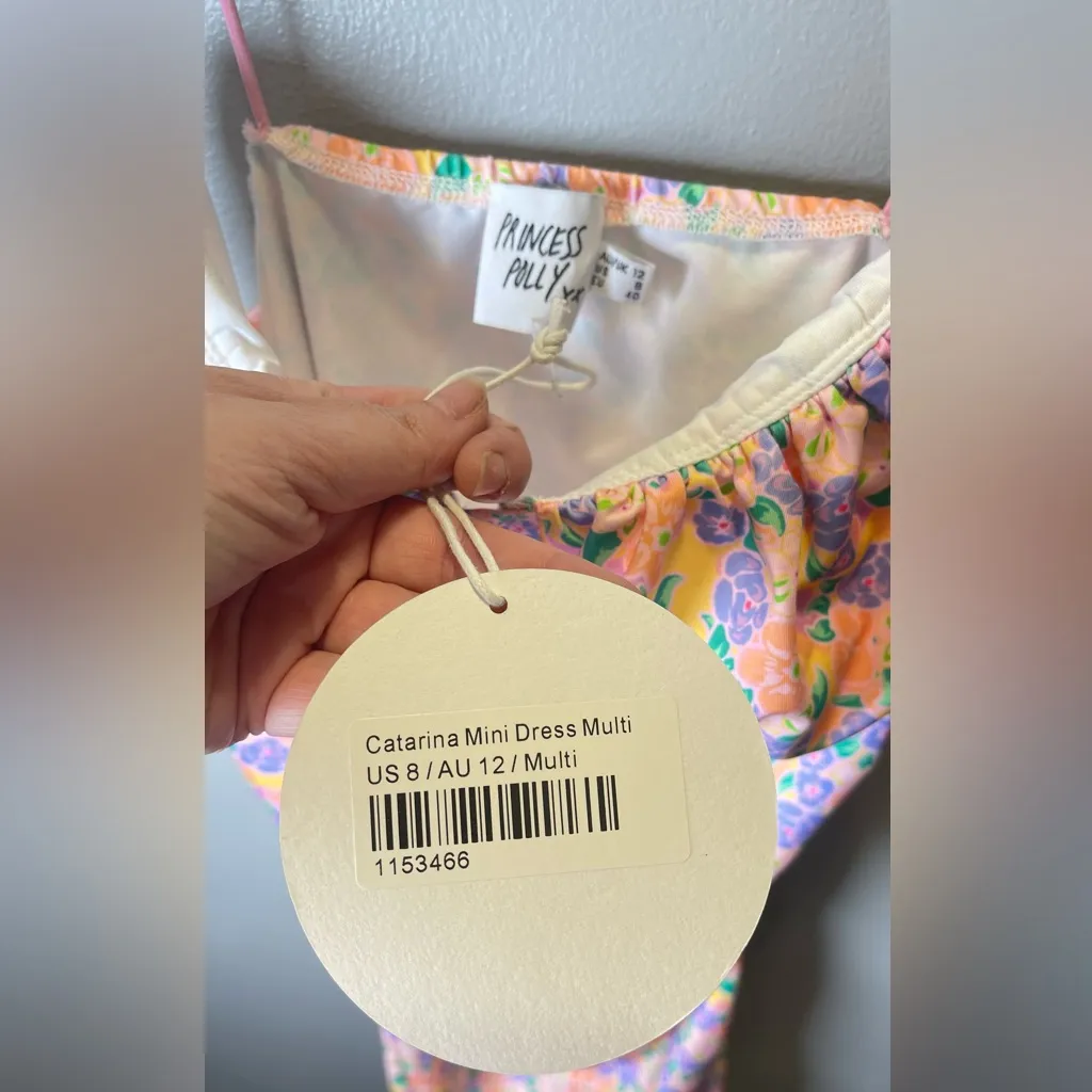 Princess‎ Polly NEW Catarina Purple Pink Floral Ruched Bodycon Dress Size 8 - Image 3