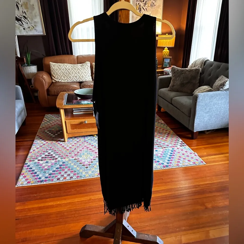 INC Sequin Fringe Jersey dress sz XL Black - Image 6
