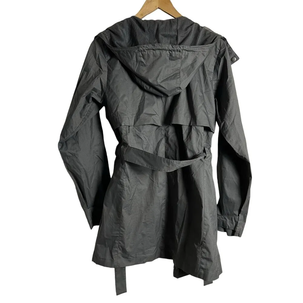 Columbia Pardon My Trench Gray Belted Hooded Windbreaker Rain Jacket Size S - Image 7