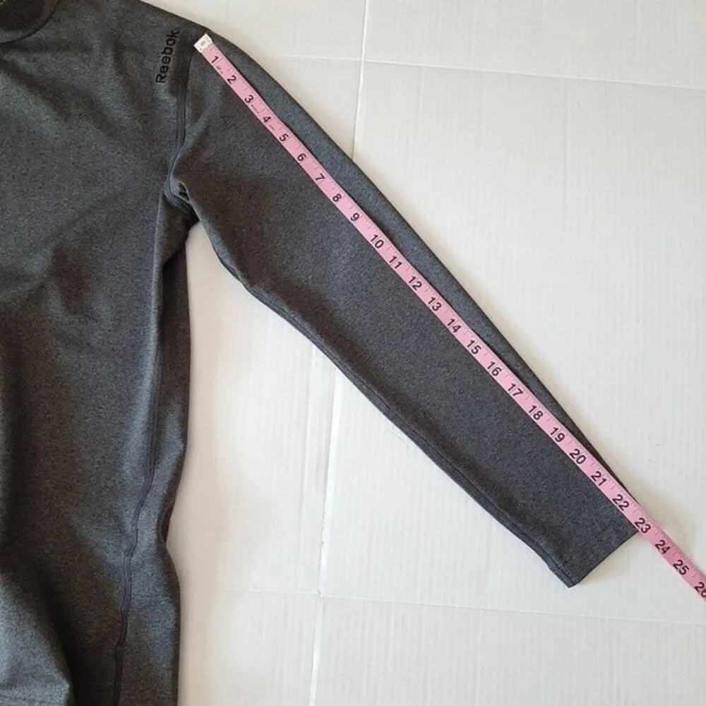 Reebok Play Warm Mock Neck Top Pullover Layer Grey Running Workout Size M - Image 8