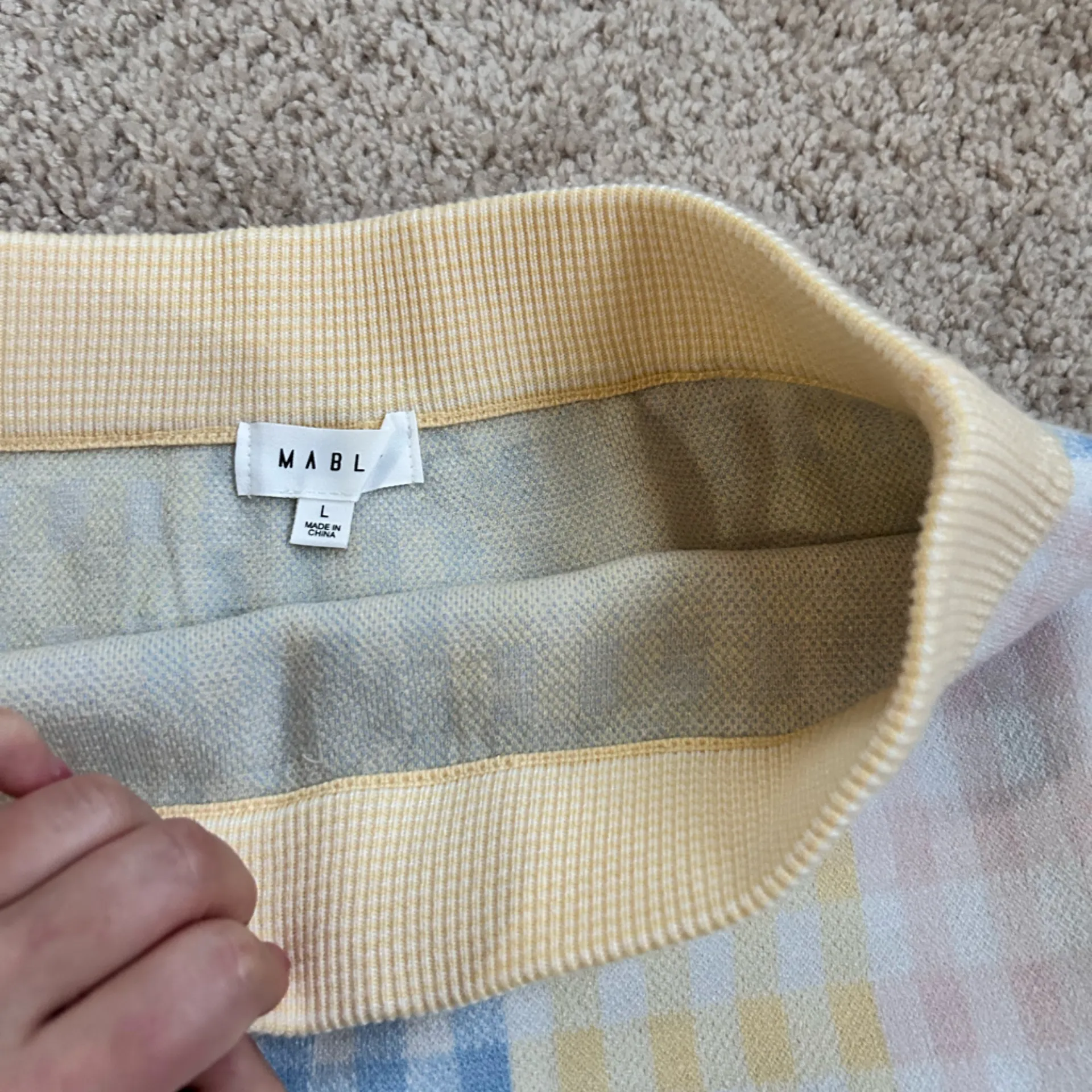 Mable Plaid Knit Mini Skirt. M/L Yellow Size undefined - Image 3