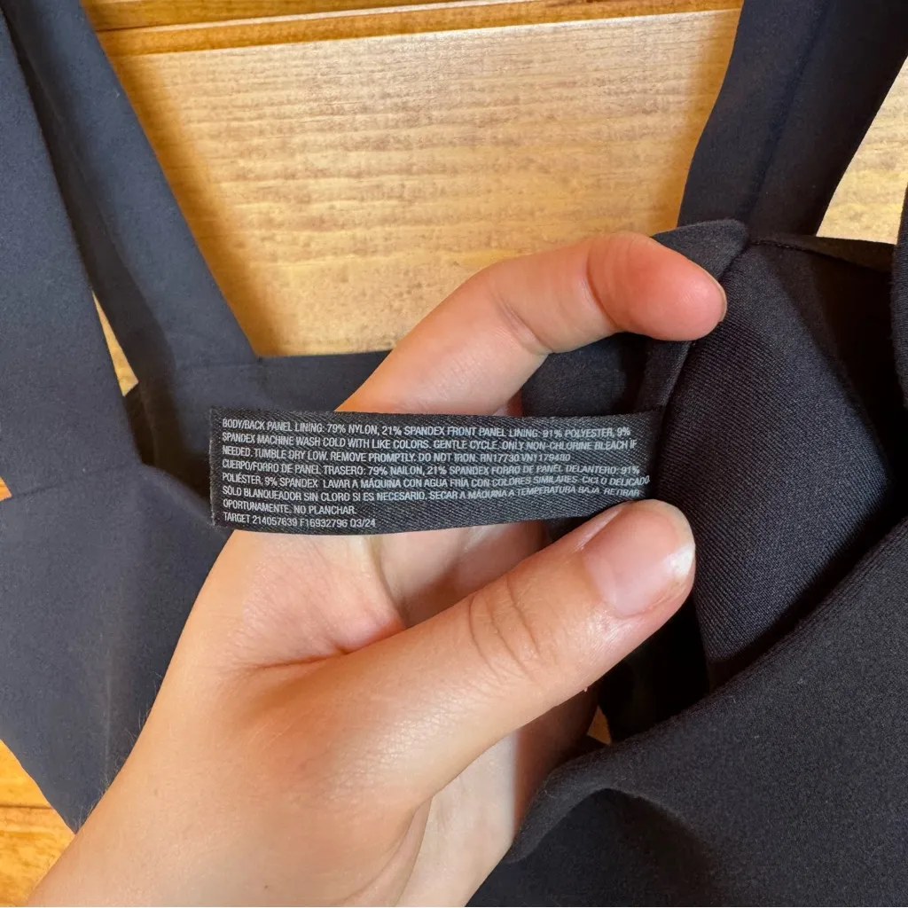 All in Motion Soft Light Support Piped Sports Bra in Black - Image 5