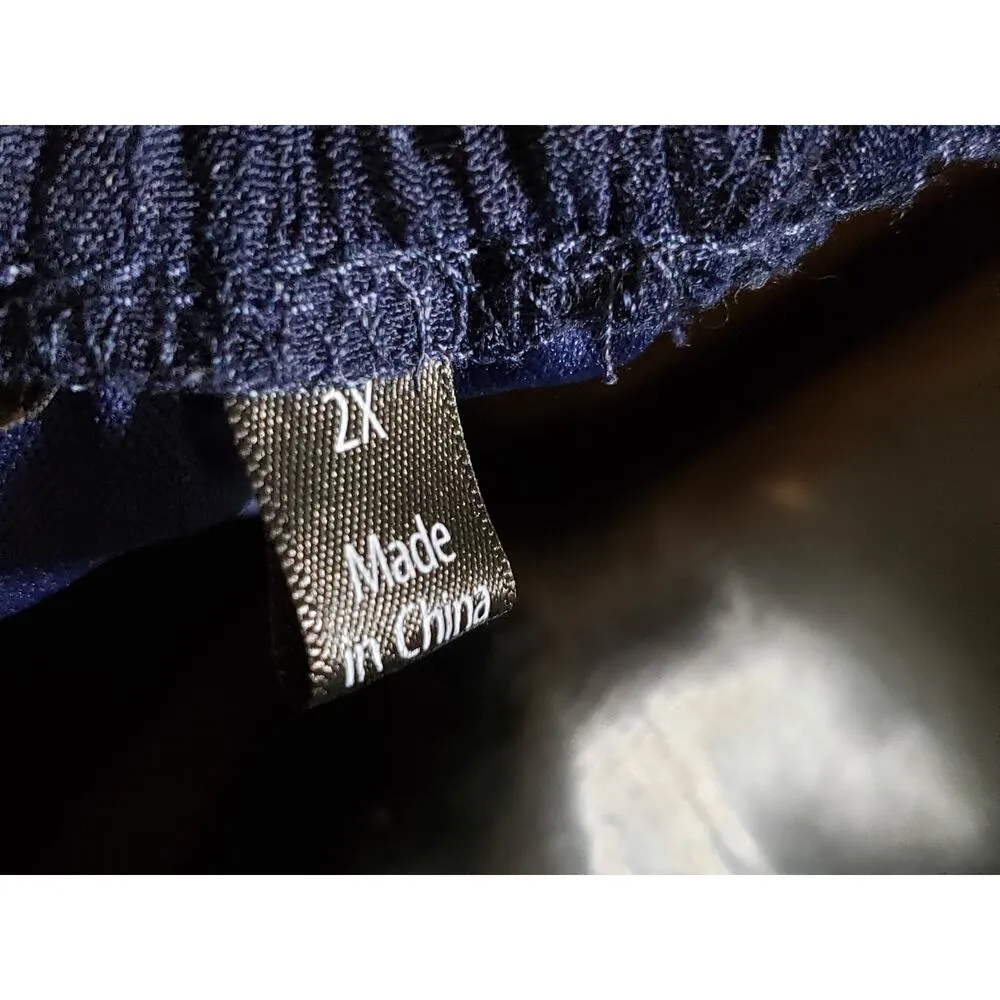 Mlle Gabrielle Maxi Dress Women's Size 2X Blue Rayon Keyhole Hi-Low Sleeveless - Image 4