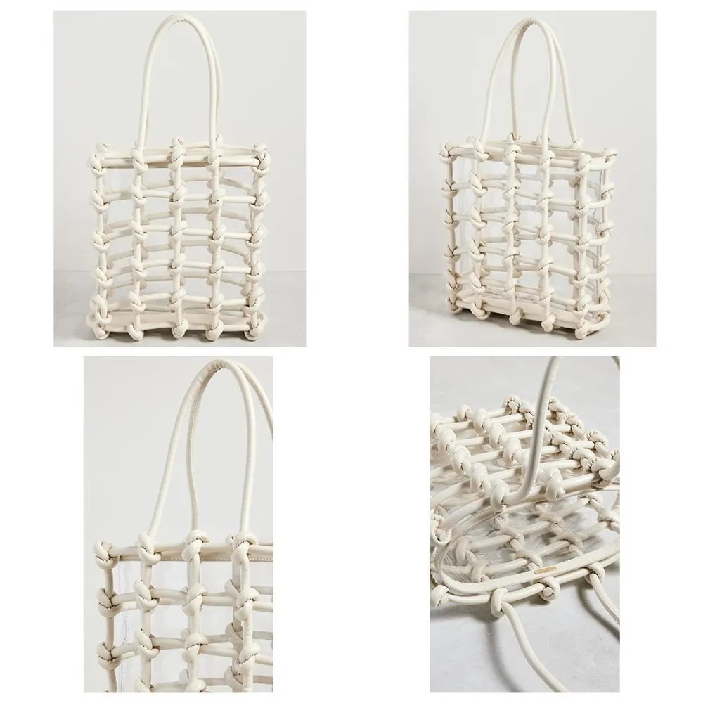 💕CULT GAIA💕 Enzo North-South Caged Tote Bag Faux Leather ~ Off-White NWT - Image 10