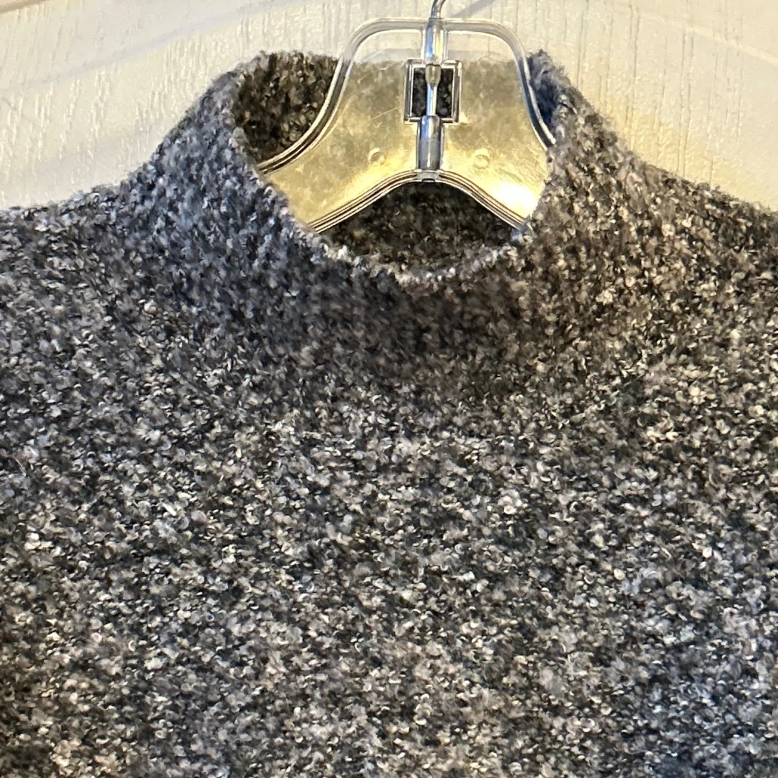 Marled Reunited Clothing Mock Neck Sweater Women's Size M Black Speckled Knit - Image 6