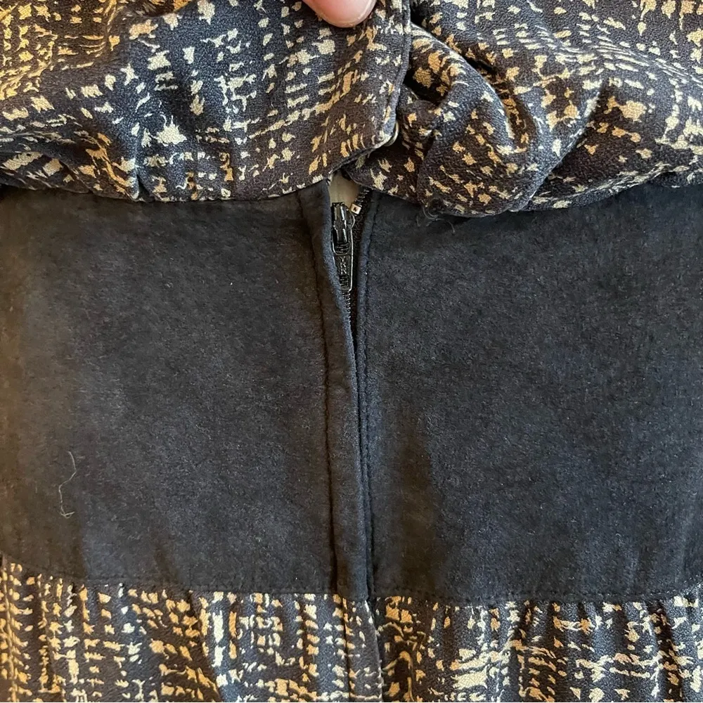 Vintage 1990s St. Gillian Kay Unger Silk & Suede Blouson Dress 10 Black & Cream - Image 6