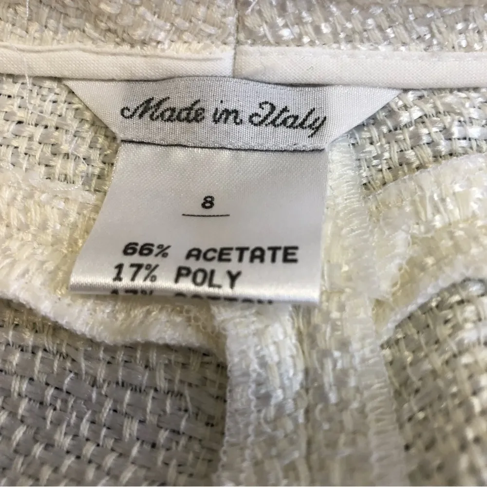 NWT Vintage Deadstock 80s  Italian Textured Cropped Pants size 8 - Image 9