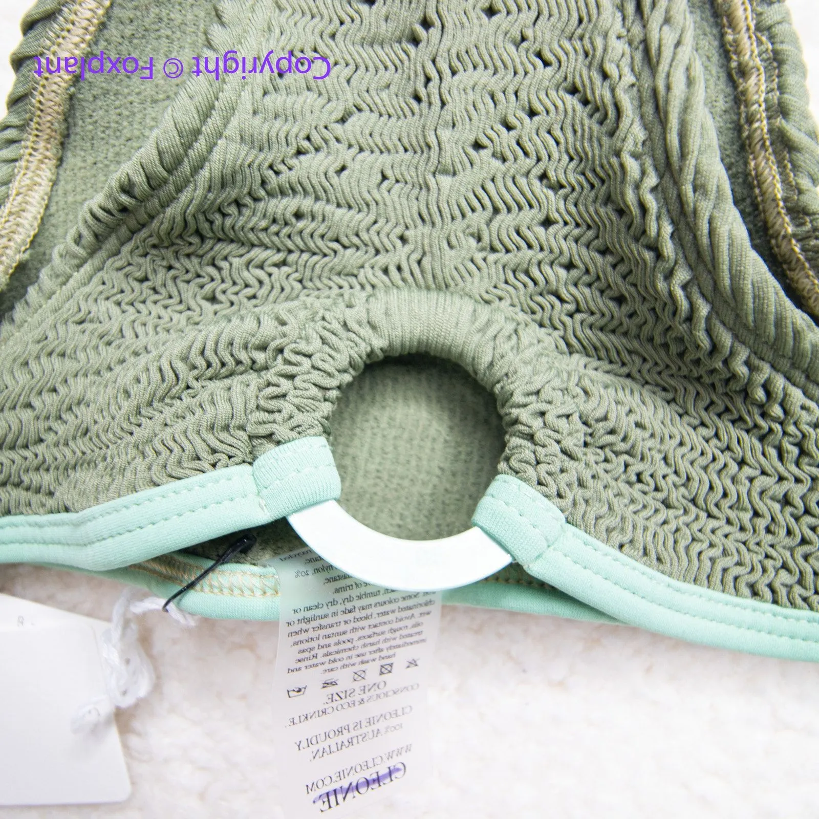 New! Cleonie Orpheus crinkle color block green bikini bottoms, one size Size M - Image 5