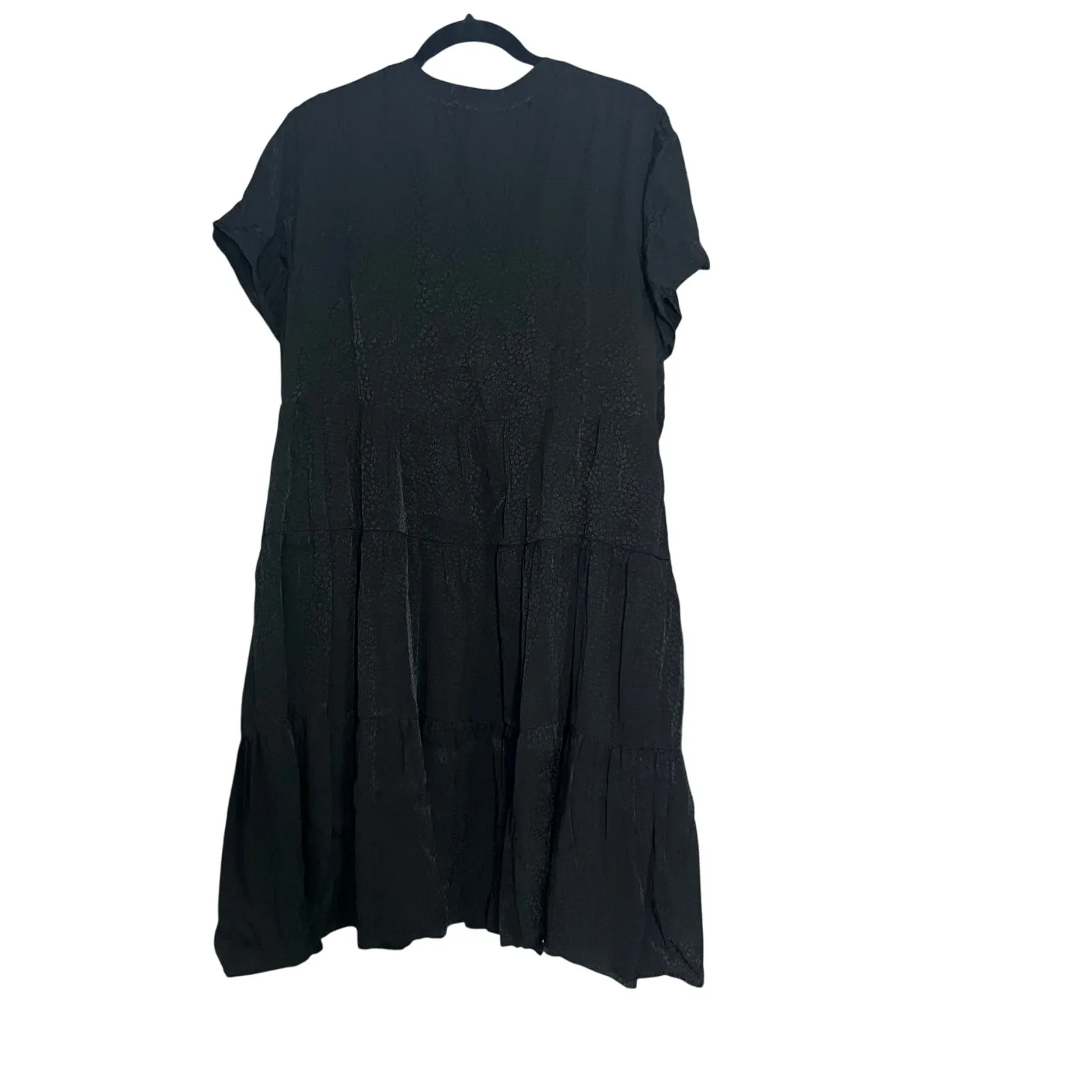 Anthropologie Maeve Black Sacha Jacquard Tiered Tunic Dress Size XL - Image 5