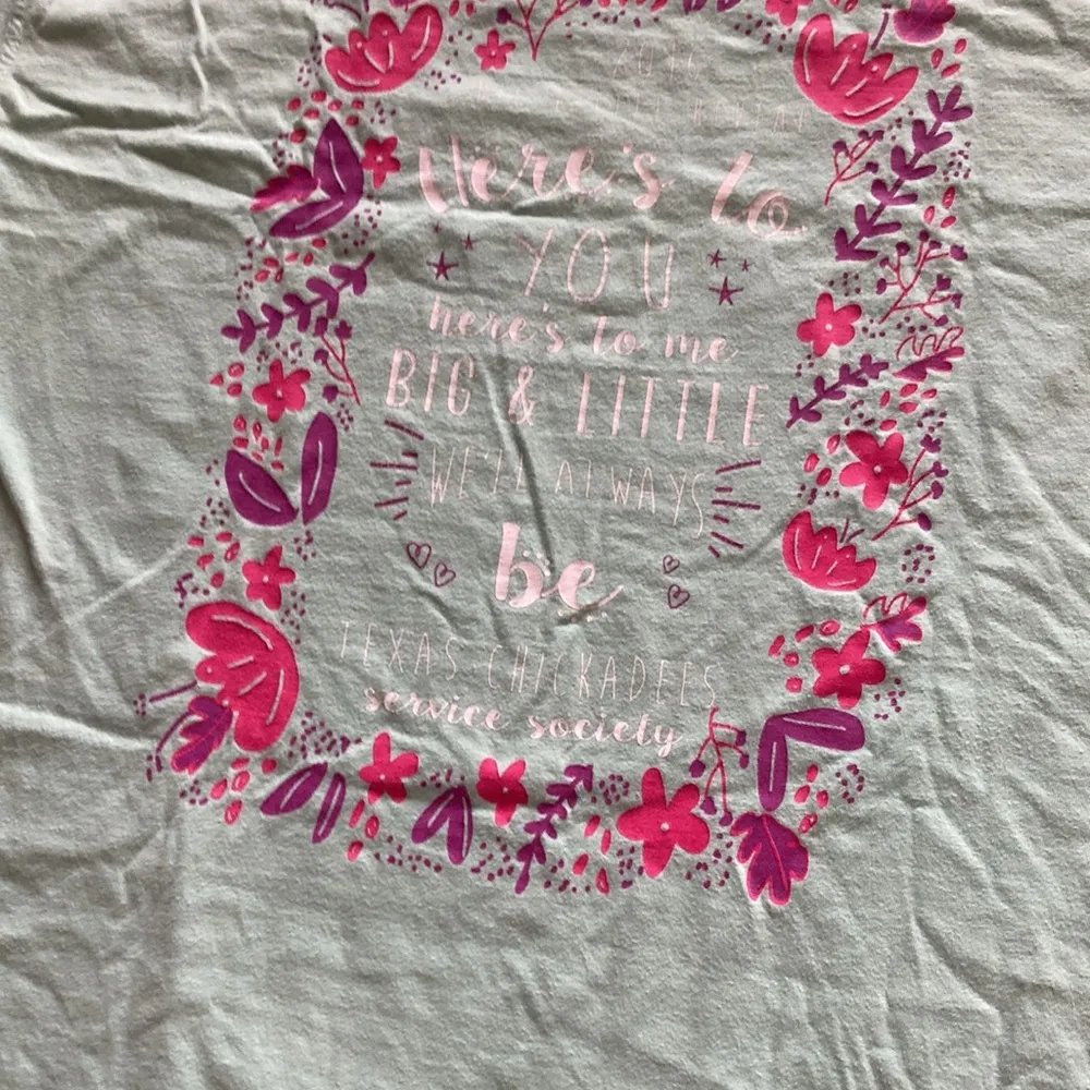 Comfort Colors Chickadees Green Big Little Short Sleeve Shirt Unisex Medium EUC - Image 4