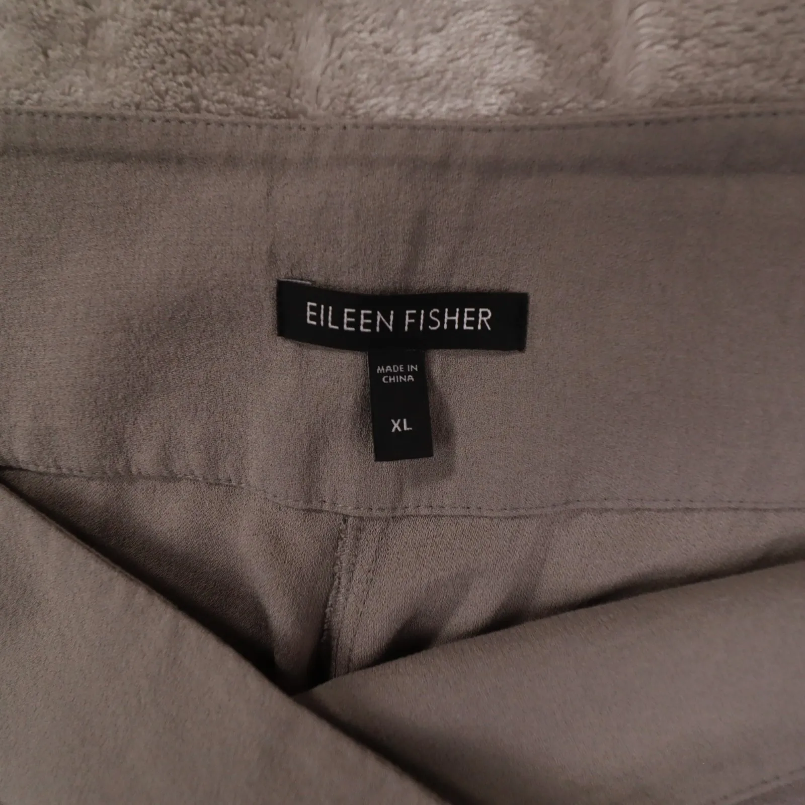 Eileen Fisher Gray 100% Silk Wide Leg Dress Pants Crop Side Zip Womens Size XL - Image 2