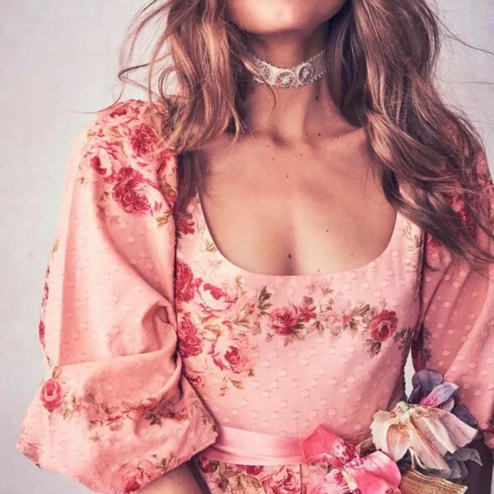 NWT Loveshackfancy Colby dress in pink lemonade - Image 3