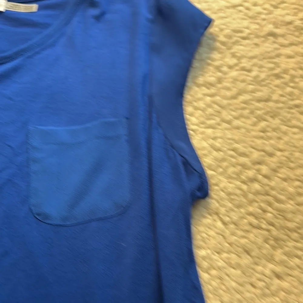 Calvin Klein Blue Asymmetrical Sleeveless Muscle Tee - Image 3