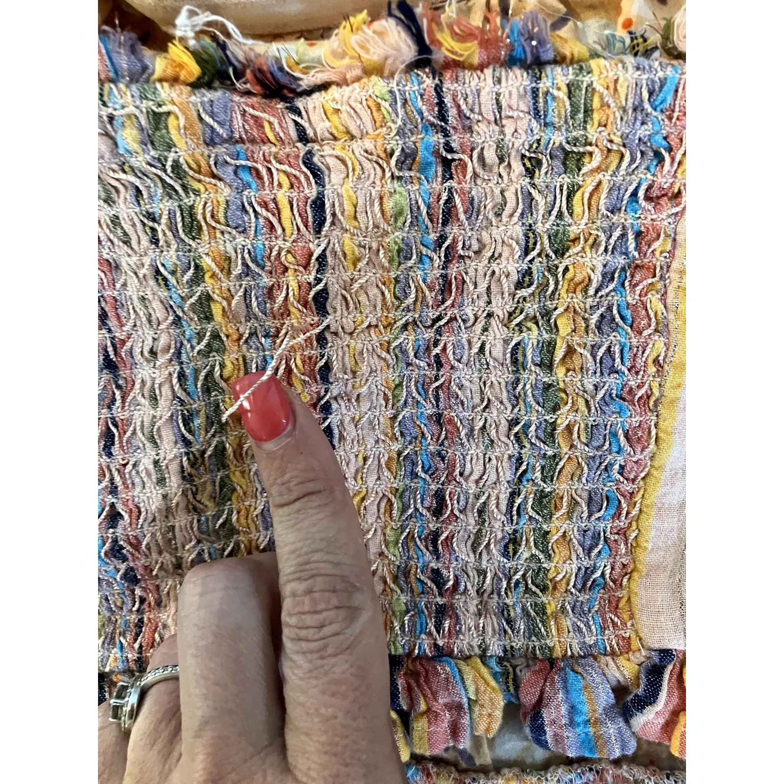 Anthropologie PILCRO Multi Stripe Strapless Smock Tube Top Size Small S FESTIVAL - Image 8