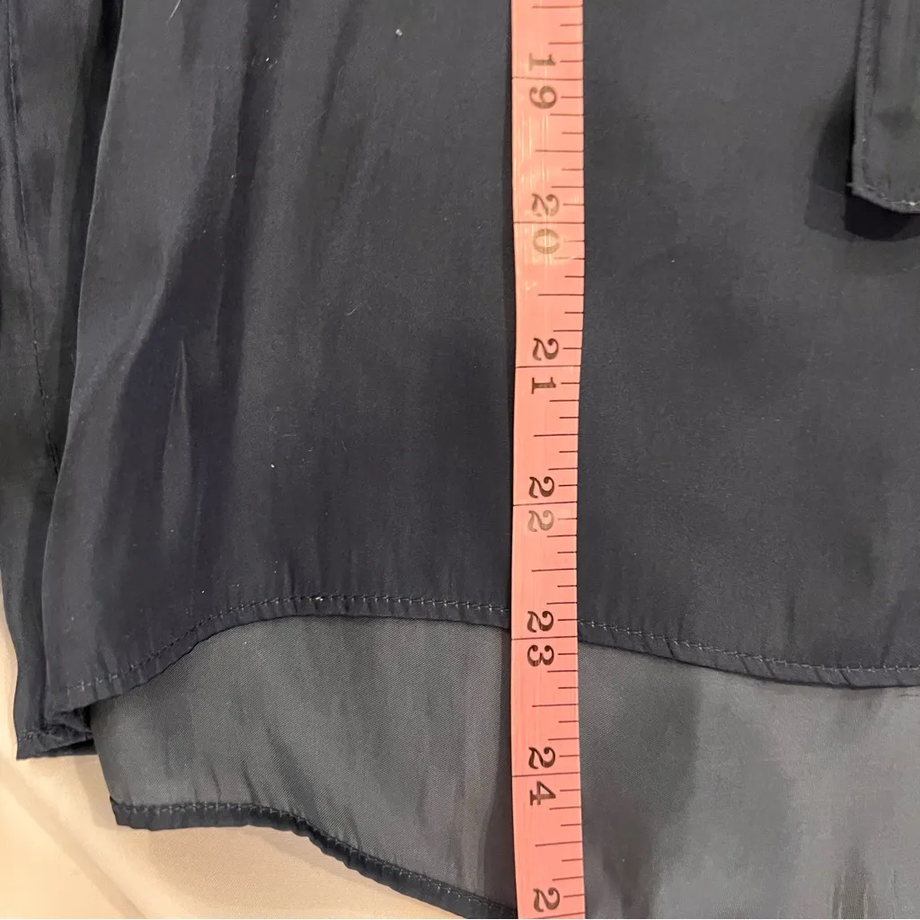 J. Crew Dark Blue Feminine Pleated Blouse - Image 5