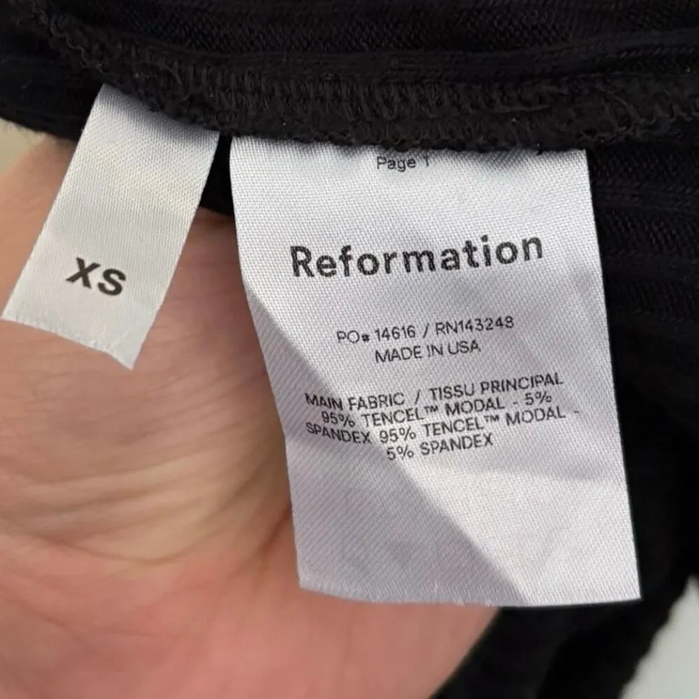 Reformation Black Paso Knit Ribbed Mini Dress Size XS - Image 6