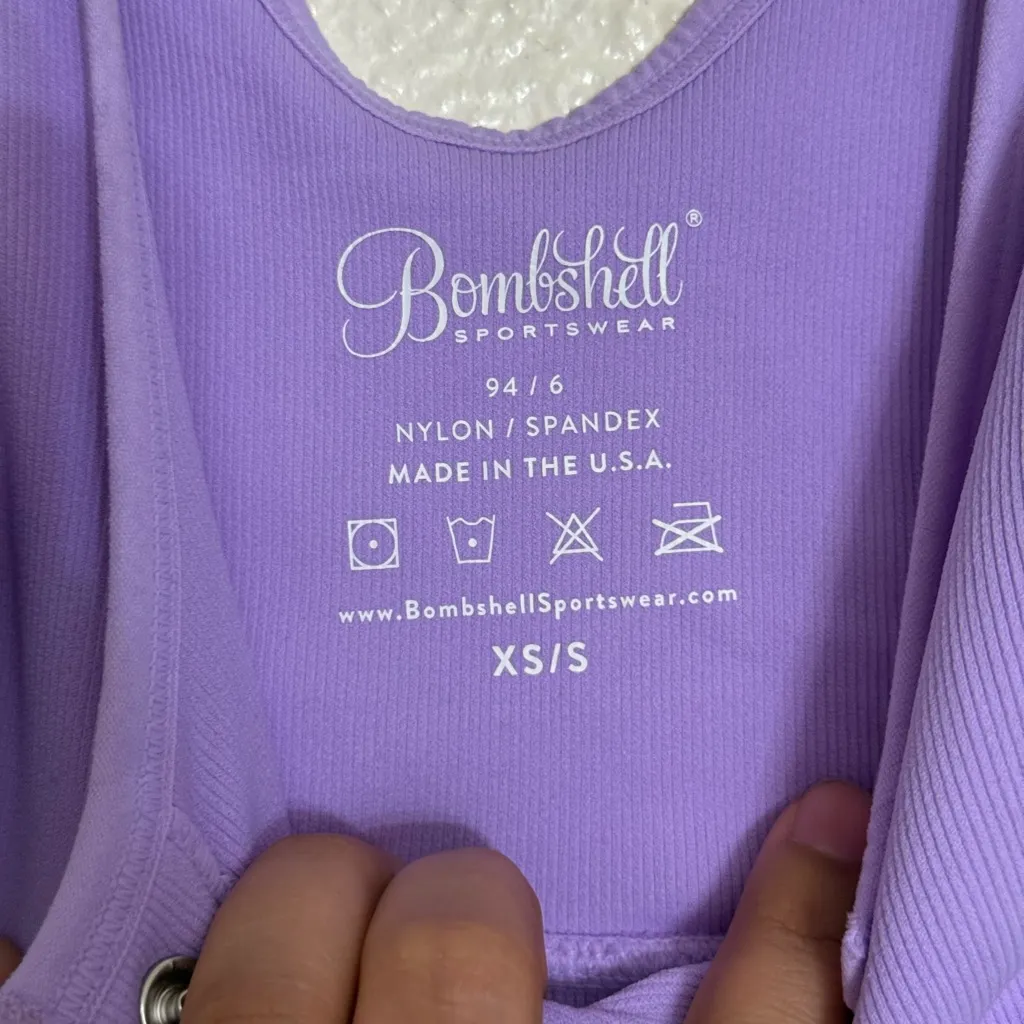 Bombshell Sportswear Inspired Seamless Snap Bra Lilac Size XS / S - Image 8