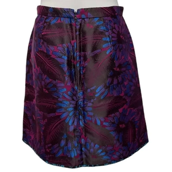 J. Crew Floral Jacquard Mini Skirt Size 4‎ Purple Midnight Embroidered NWT - Image 8