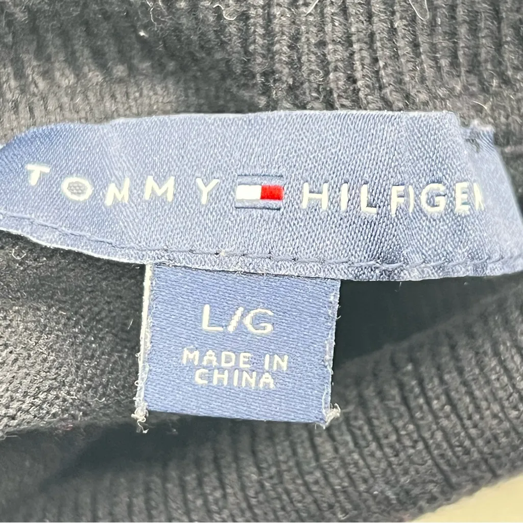 Tommy Hilfiger Women’s Black and Tan Striped Turtleneck Sweater-Size L - Image 11