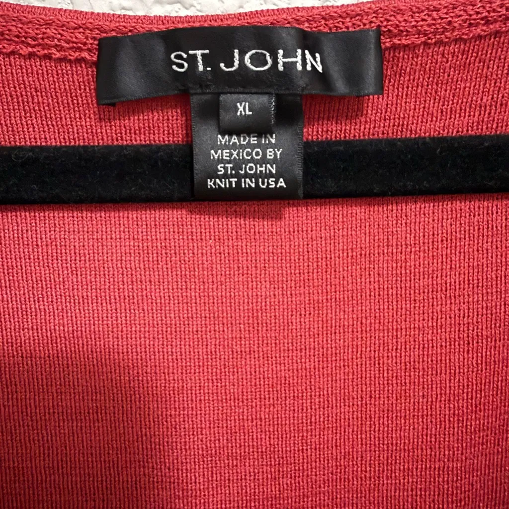 St. John Color block Knit Tank Top Black Caviar, Cinnabar, Julep and Patina XL - Image 6