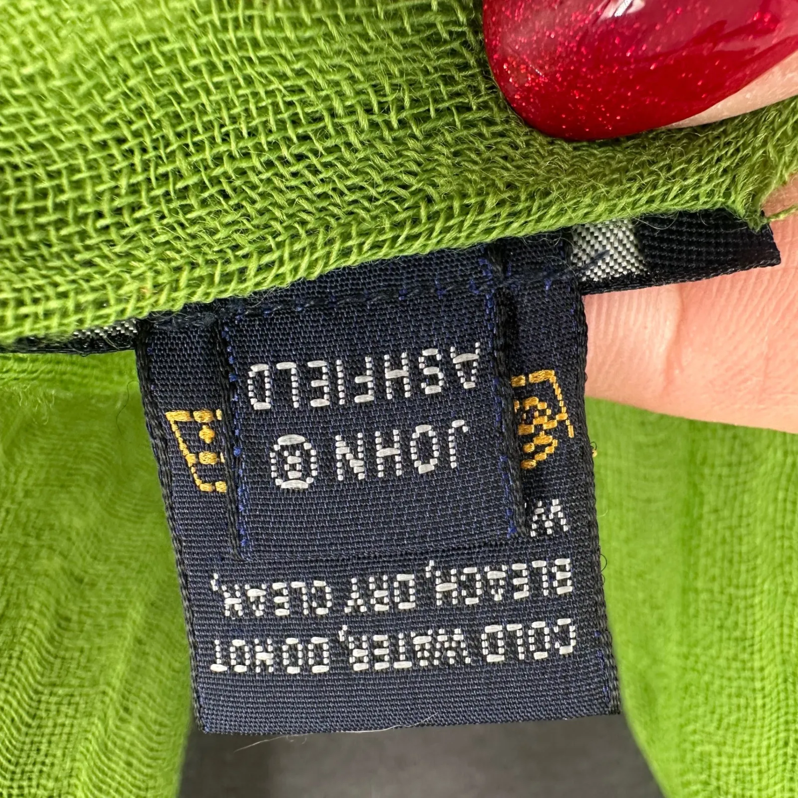 John Ashfield Green 100% Virgin Wool Scarf Lightweight Fringed Kelly Green Gaizy - Image 3