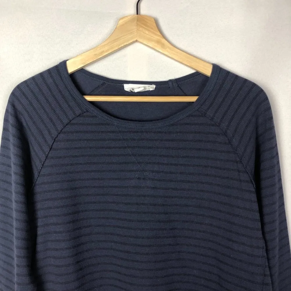 Neon Buddha Navy Blue Striped Long Sleeve Button Detail S - Image 3