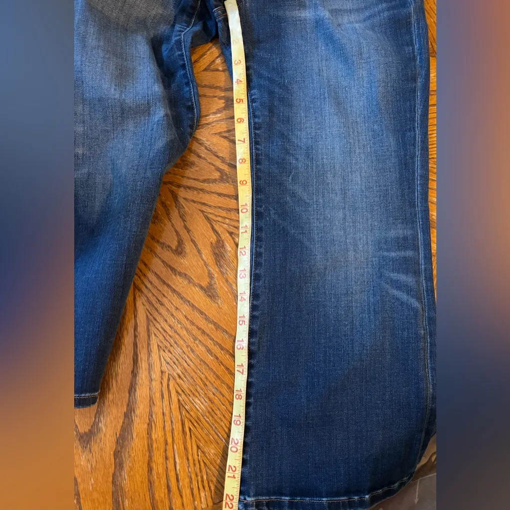 Madewell Crop Cali Demi Kick Boot Jean Sz 30X22 Short Medium Wash Cotton Stretch - Image 10