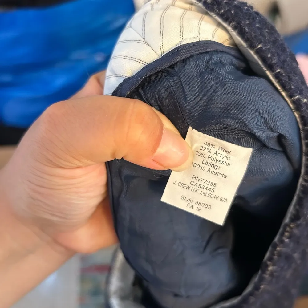 J.Crew Navy Blue Wool Pencil Skirt - Image 5