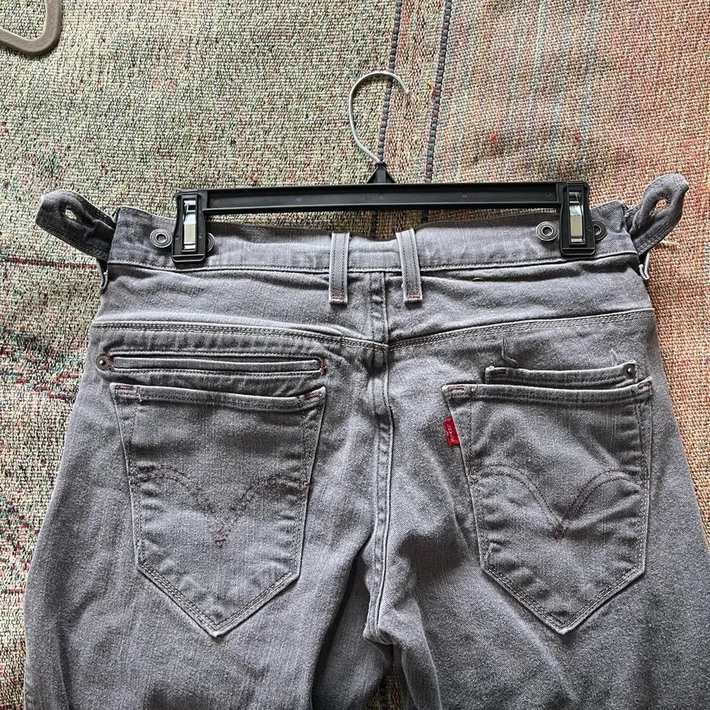 Levi's Cinch Waist 511 Gray Straight Leg Women's Jeans SZ 32/30 Flap Pockets - Image 11