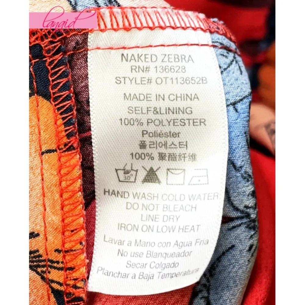 Naked Zebra Floral Drape-Front V-Neck Sleeveless Twist Wrap Surplice Tank Blouse - Image 5