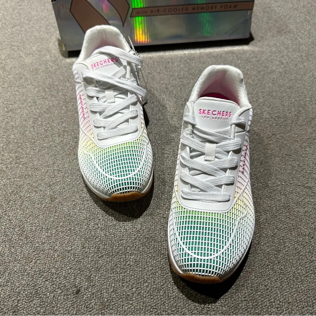 Skechers Women's Uno Sr Joylie Lace-Up Sneakers White Multi Size 6 - Image 3