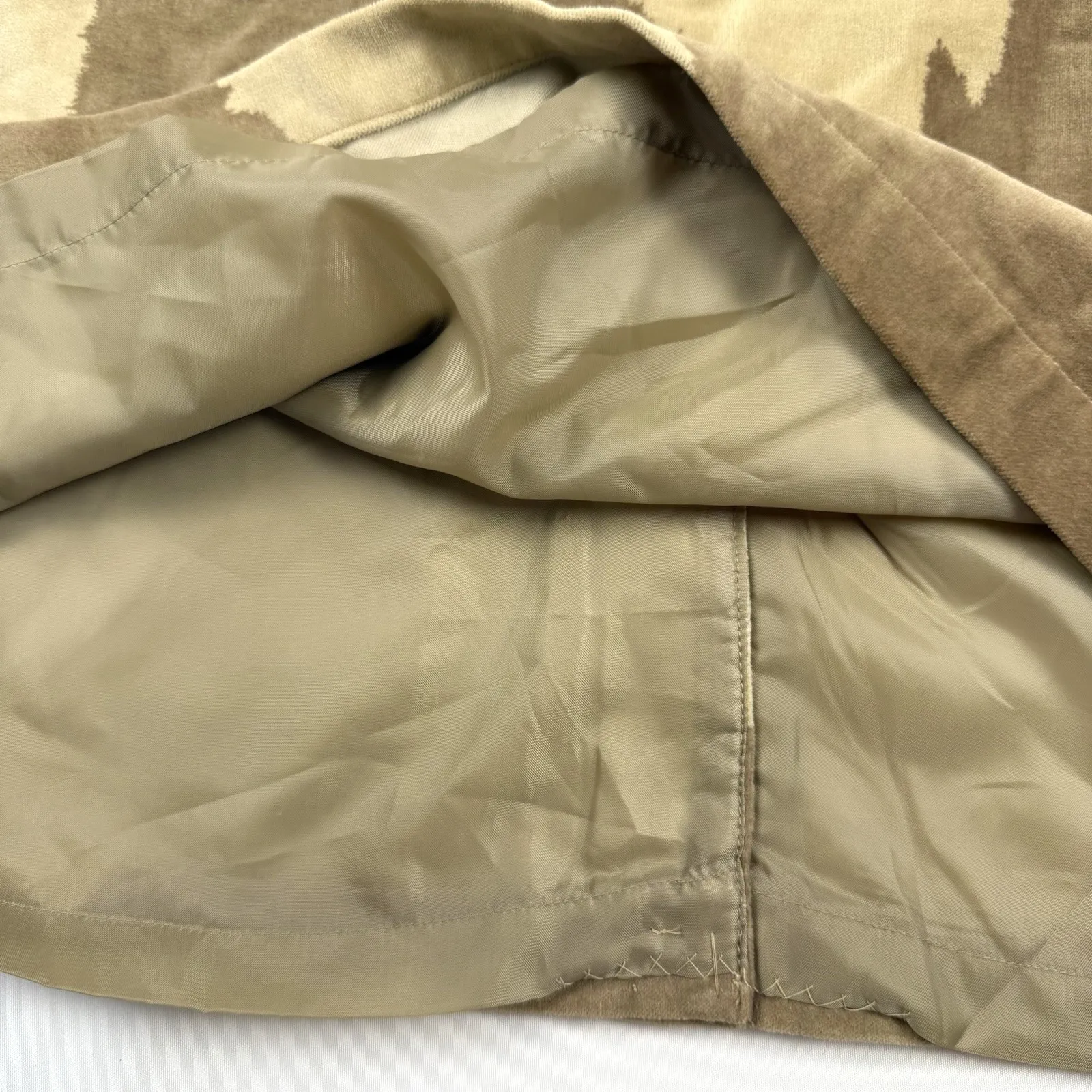 Liz‎ Claiborne Lizsport Skirt Size 14 Faux Suede Cow Camo Patchwork Western Boho - Image 4