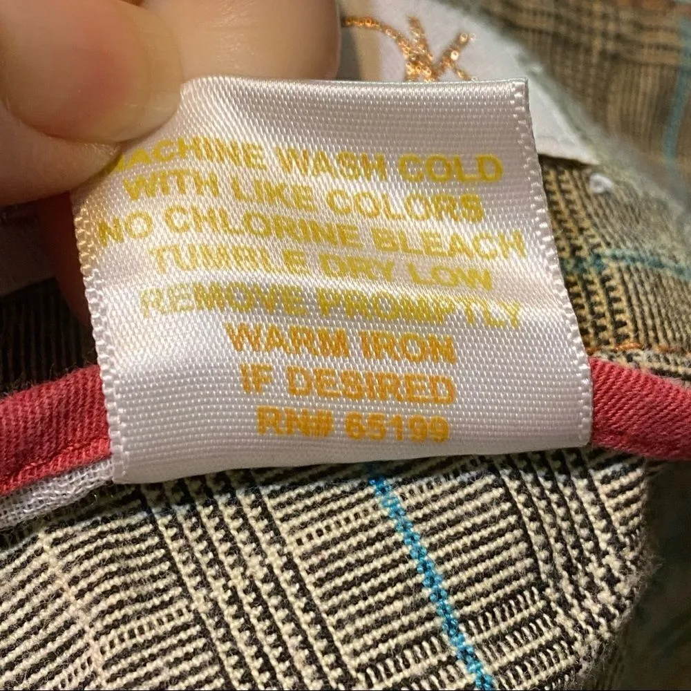 La ROK Brown Plaid Button Cuffed Shorts Size 8 Brown - Image 8