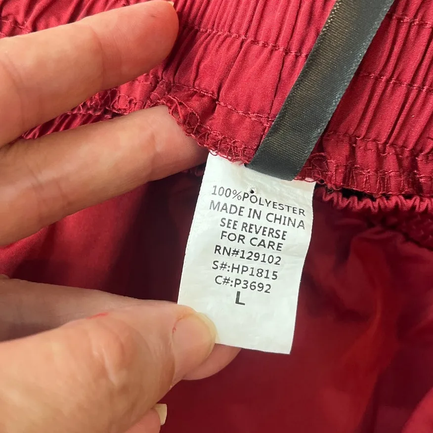 Y2K K TOO Ruched Zip Ankle Track Pants Womens L Red Athleisure Streetwear Sporty Size L - Image 9