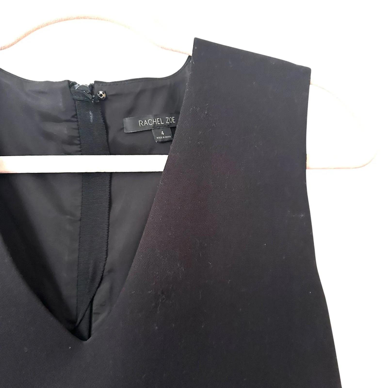 RACHEL‎ ZOE Metal Disk Little Black Dress Black Sz 4 - Image 4