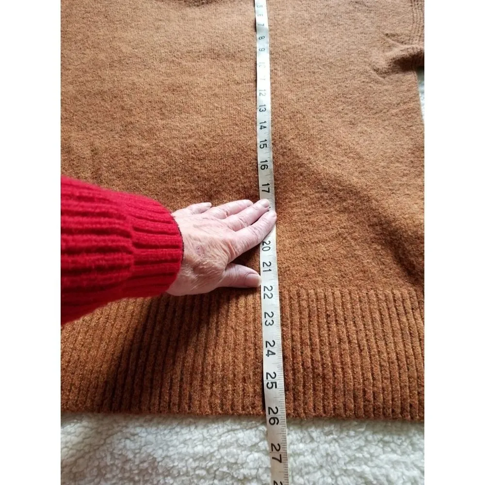 Treasure & Bond Knit Crewneck Wool Blend Long Sleeve Rust Sweater Top Womens S - Image 6