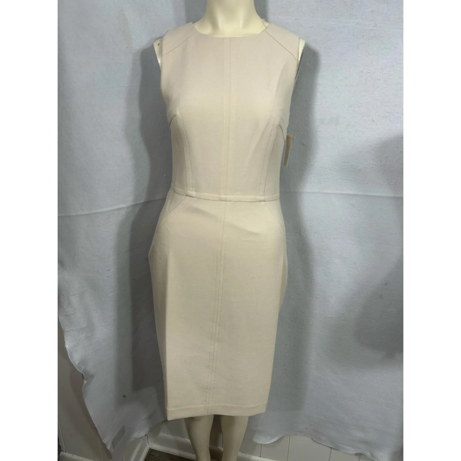 Trina Turk Petit Rouge Seamed Sleeveless Dress in Cream Size 6 NWOT - Image 2