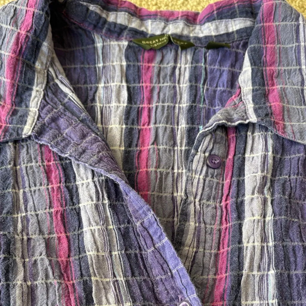 Great Northwest Clothing Company Purple Striped Button-Down Shirt - Image 3