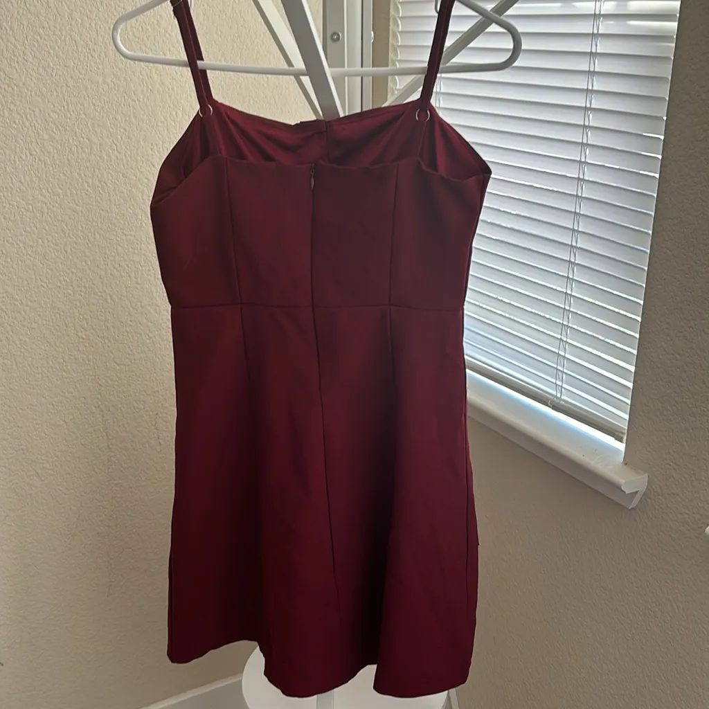 Dark red mini dress - Image 4