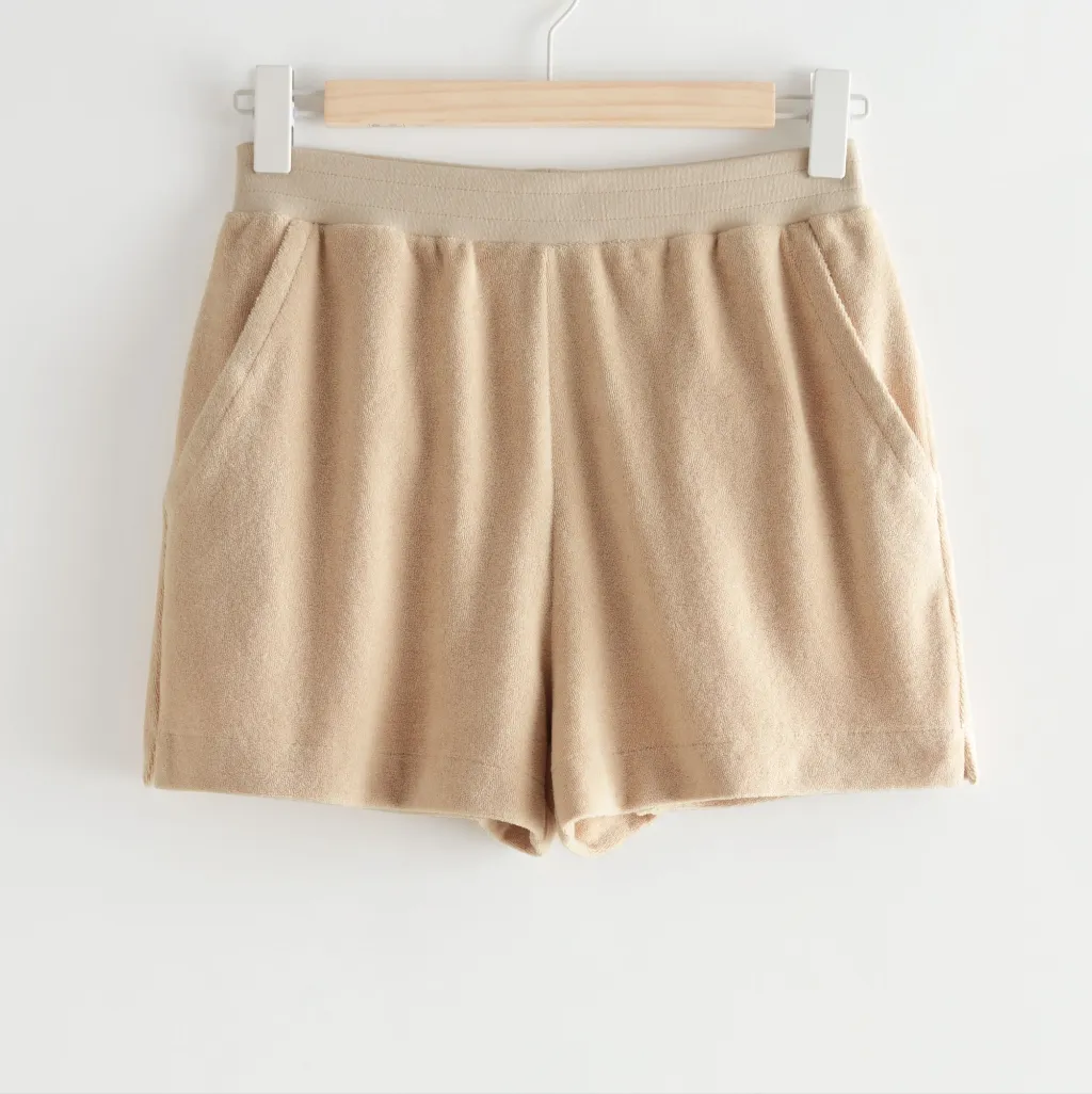 & Other Stories Terry boxy crewneck top and lounge shorts set - Image 8