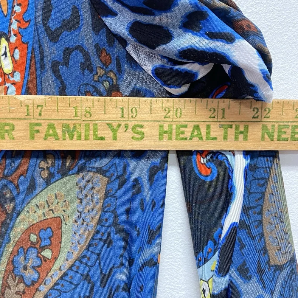 White Mark Woman 1XL Erie Tunic Top Side Pocket Shark Bite Hem Artsy Art To Wear Blue Size undefined - Image 9