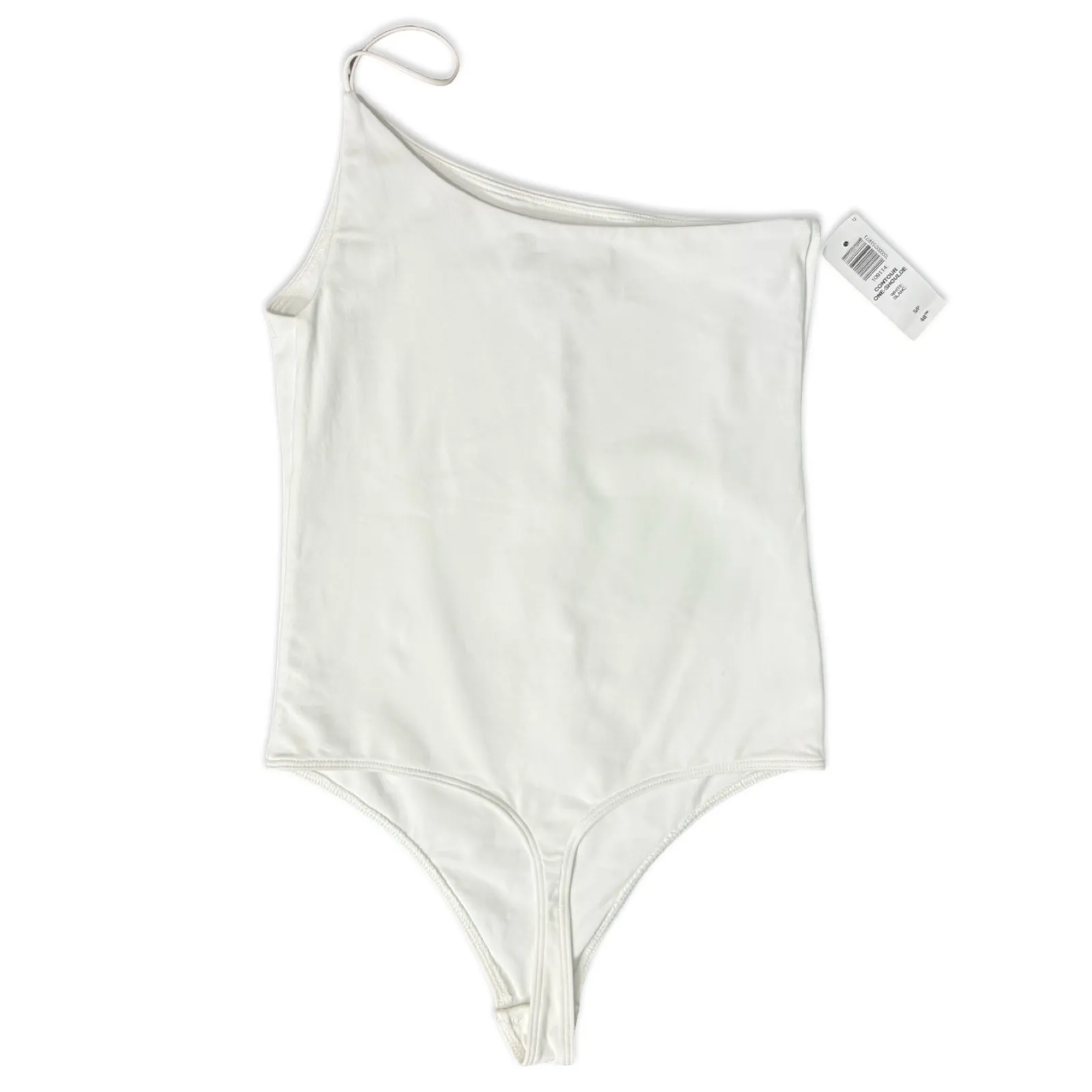 Babaton  Contour White One-Shoulder Cami Spaghetti Strap Bodysuit size S NEW Tags - Image 3