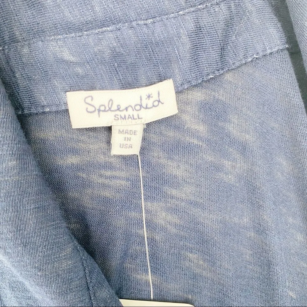 Splendid Long Sleeve Collared Button Up Roll‎ Up Sleeves (Sz S) - Image 4