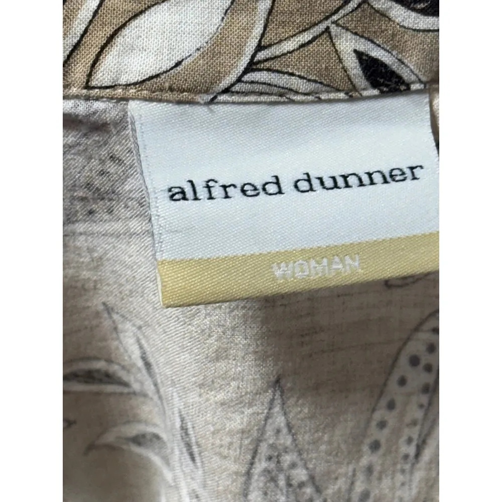 Alfred Dunner Floral Button Down Shirt Short Sleeve Neutral Print 18W - Image 7