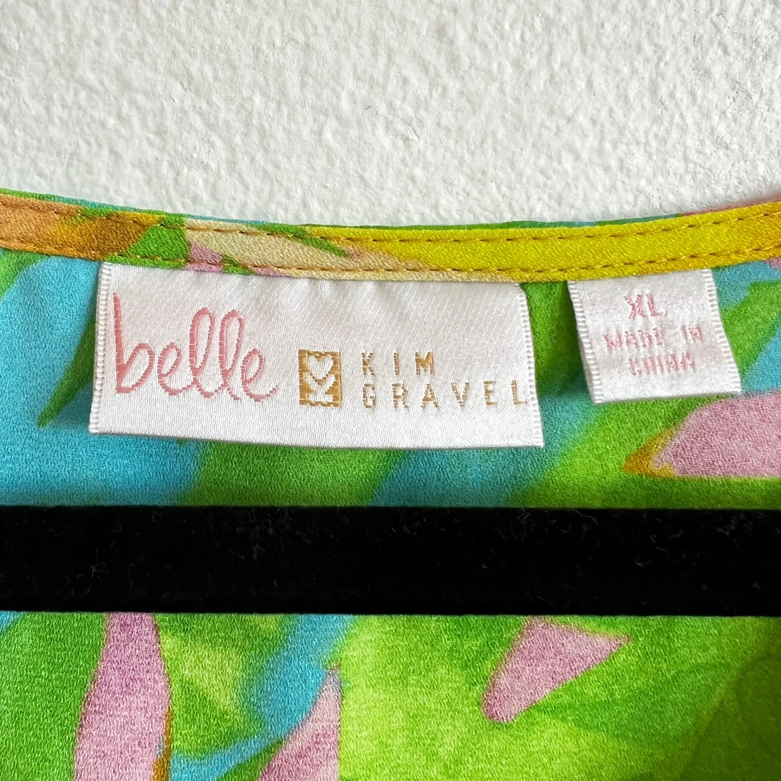 Belle by Kim Gravel Kimono Top Tropical Boho Vacation Beach Colorful Costal XL Green - Image 3