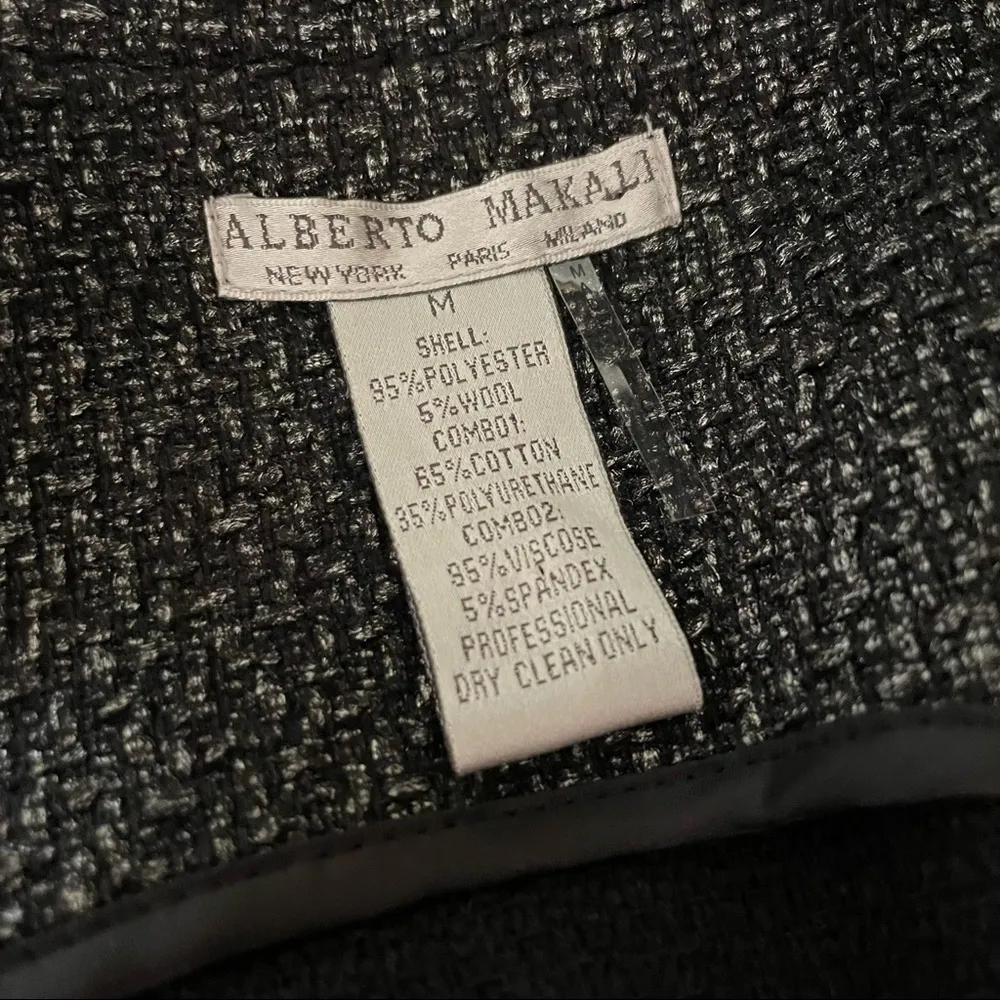 Alberto Makali Black with Silver Paint Accents Tweed Blazer Jacket - M - Image 10