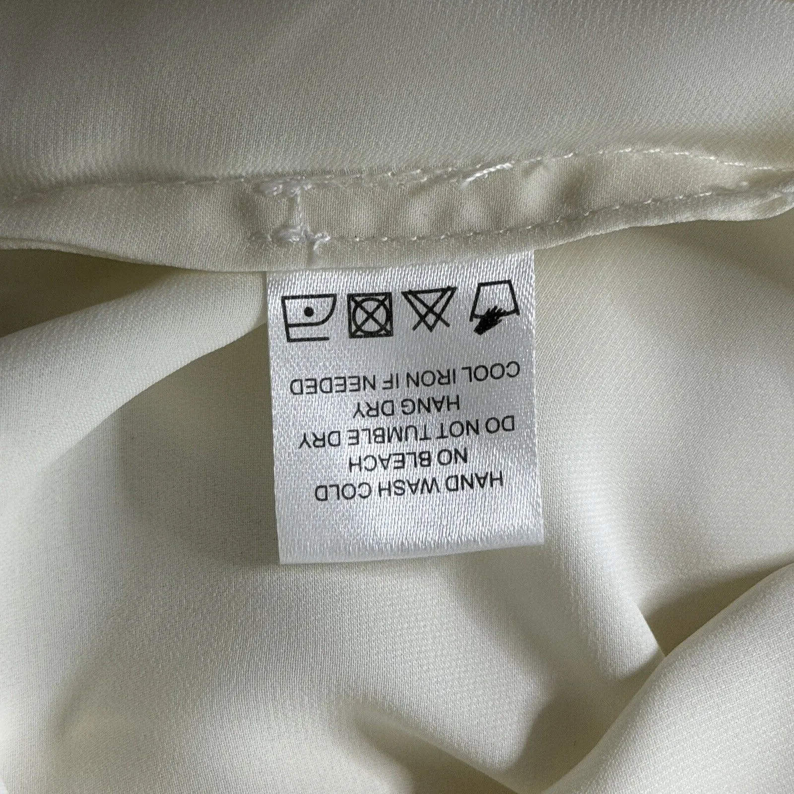 L'Academie Shirt Womens XS Cream Lace Up Blouse The Safari Neutral Minimalist‎ - Image 8