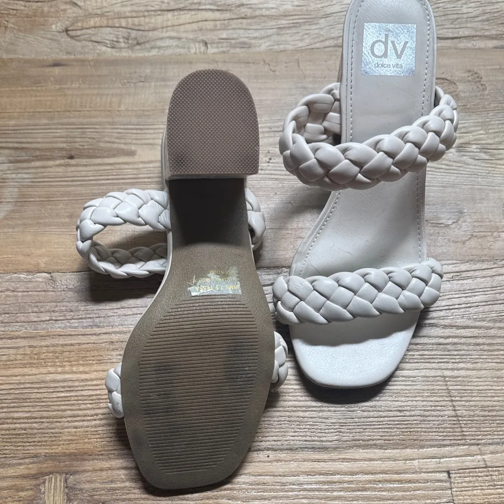 DV by Dolce Vita Women's Braided Sandals in Cream Size 7.5 - Image 3